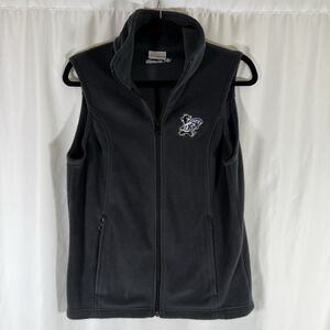 K-State Columbia Vest Women's Medium Grey Fleece Zip Pockets Full Zip